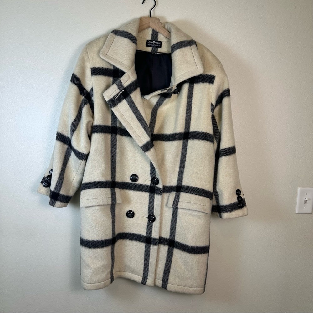 DALE DRESSIN For Paul Levy Designs Plaid Double-Breasted Women's Wool Coat